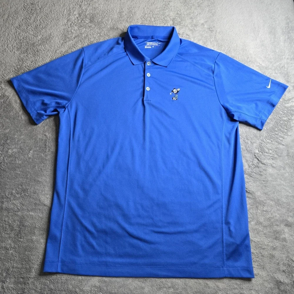 Nike Golf Tour Performance Polo Mens XL Blue Dri-Fit Disney Parks Mickey Mouse